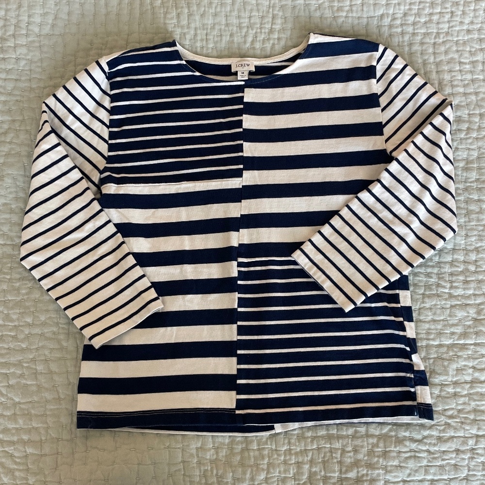 J Crew 3/4 Striped Shirt